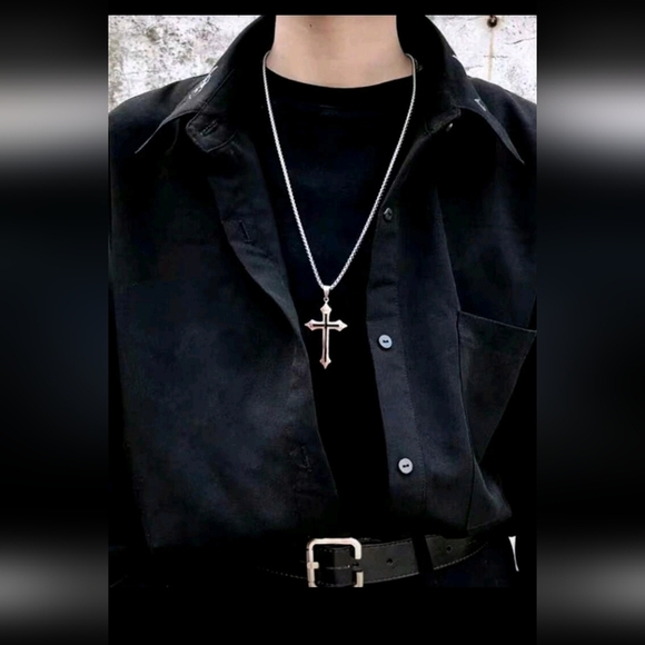 316L Stainless Steel Cross and 27.5" Lobster Clasp - Picture 5 of 6